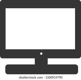 Monitor computer set icon. Frame monitor mock up with blank white screen. Vector illustration