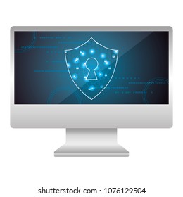 monitor computer with shield guard