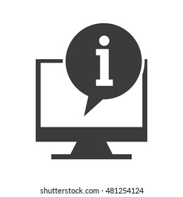 monitor computer with social media icon vector illustration design