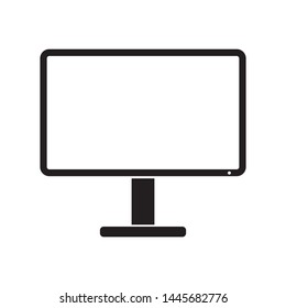 Monitor Computer Solid icon in trendy flat style isolated on white background. Monitor Computer  symbol. Vector illustration. - Vector