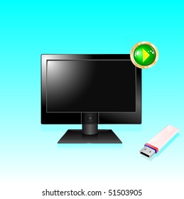 Monitor for computer and USB Flash drive