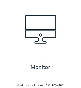Monitor concept line icon. Linear Monitor concept outline symbol design. This simple element illustration can be used for web and mobile UI/UX.