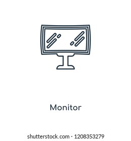 Monitor concept line icon. Linear Monitor concept outline symbol design. This simple element illustration can be used for web and mobile UI/UX.