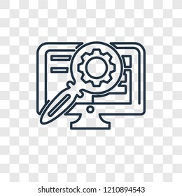 Monitor concept vector linear icon isolated on transparent background, Monitor concept transparency concept in outline style