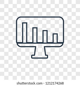 Monitor concept vector linear icon isolated on transparent background, Monitor concept transparency concept in outline style