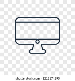 Monitor concept vector linear icon isolated on transparent background, Monitor concept transparency concept in outline style