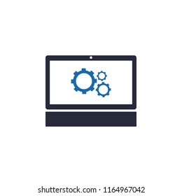 Monitor Configuration Icon, Flat design style