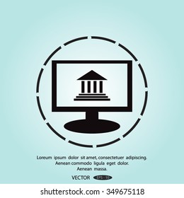 Monitor with courthouse icon