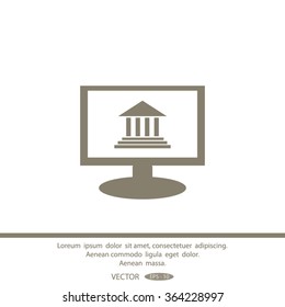 Monitor with courthouse icon