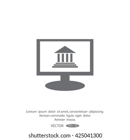 Monitor with courthouse icon