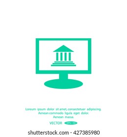 Monitor with courthouse icon