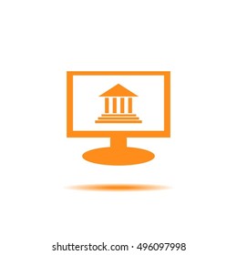 Monitor with courthouse icon