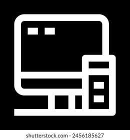monitor and cpu icon outline