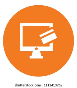 Monitor and Credit Card Flat Colored Icon