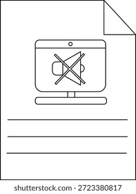 Monitor com alto-falante riscado nas linhas da planilha abaixo do canto dobrado