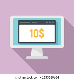 Monitor crowdfunding icon. Flat illustration of monitor crowdfunding vector icon for web design