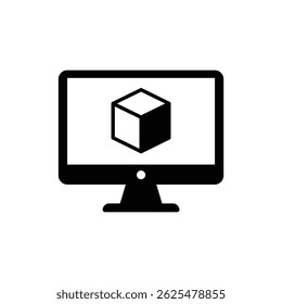 Monitorar com Ícone de Cubo, Gerenciamento de Dados e Desenvolvimento de Negócios