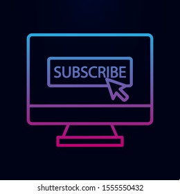 Monitor cursor subscribe nolan icon. Simple thin line, outline vector of online and web icons for ui and ux, website or mobile application
