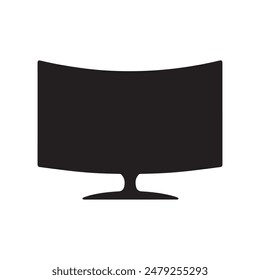 Monitor pantalla curvada icono negro pantalla electrónica de diseño de ordenador.