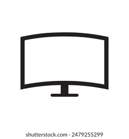 Monitor gebogene Anzeige schwarz Icon Bildschirm elektronisches Computerdesign.