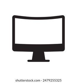 Monitor curved display black icon screen electronic computer design.