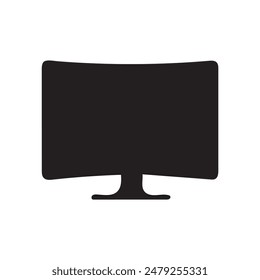 Monitor curved display black icon screen electronic computer design.