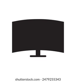 Monitor pantalla curvada icono negro pantalla electrónica de diseño de ordenador.