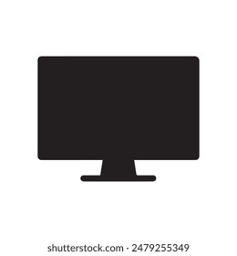 Monitor pantalla curvada icono negro pantalla electrónica de diseño de ordenador.