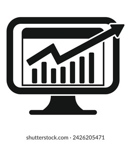Supervisar el icono de financiación de datos vector simple. Gráfico digital. Trabajo del equipo de trabajo