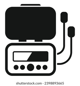 Monitor defibrillator icon simple vector. First aid care. Portable device