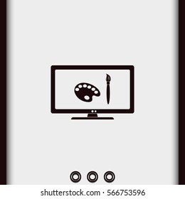 Monitor design icon.