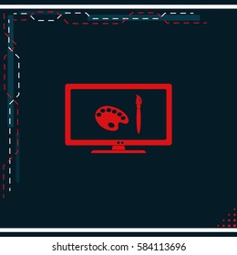 Monitor design icon.