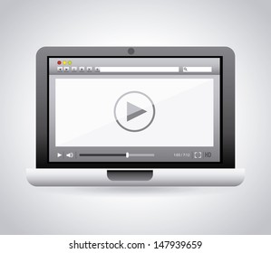 monitor design over gray background vector illustration 