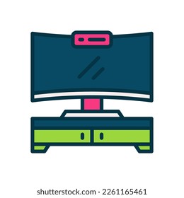 monitor desk icon for your website, mobile, presentation, and logo design.