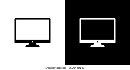 Monitor desktop computer icon in generic style. PC screen sign symbol