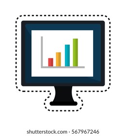 monitor desktop computer with statistics graph