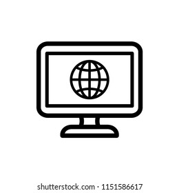 Monitor device vector icon illustration.