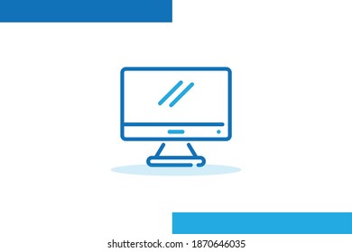 Monitor Devices flat line icons set vector illustrations. Computer Accessories Outline minimal signs for electronic store. Pixel perfect