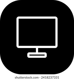 Monitor devices icon with black filled line outline style. technology, display, computer, business, monitor, screen, design. Vector Illustration