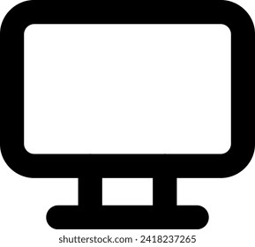Icono de dispositivos de monitor con estilo de contorno negro. tecnología, visualización, negocios, monitor, ordenador, pantalla, internet. Ilustración vectorial