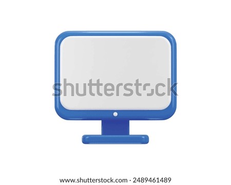 Monitor display icon 3d rendering vector illustration