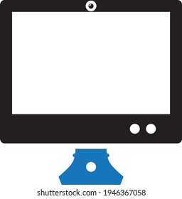 Monitor display icon (Vector illustration)