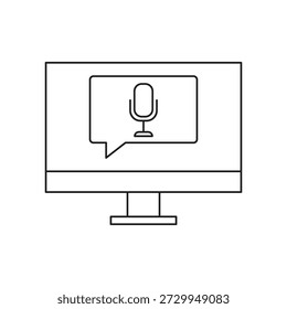 Monitor display with mic symbol for audio input