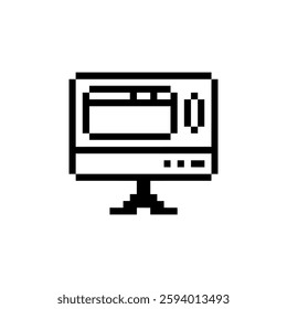 monitor display retro pixel art