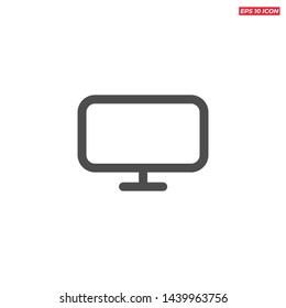 monitor display screen icon line outline black and white vector design