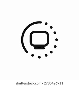 Vector de signo de ícono de pantalla de visualización del monitor