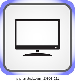 Monitor and display sing icon, vector illustration. Flat design style 