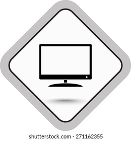 Monitor and display sing icon, vector illustration. Flat design style 