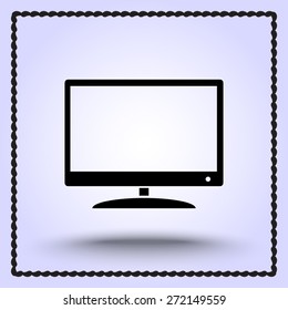 Monitor and display sing icon, vector illustration. Flat design style 