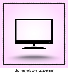 Monitor and display sing icon, vector illustration. Flat design style 